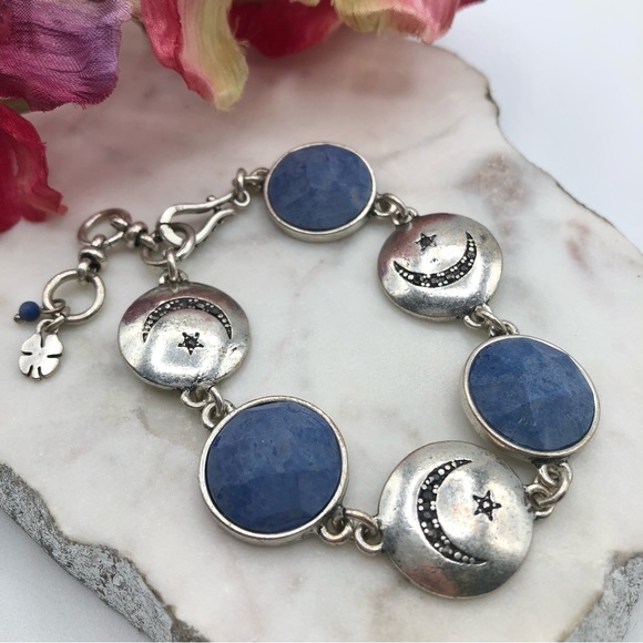 Lucky Brand Jewelry - Lucky Brand Blue Stone And Marcasite Moon Bracelet